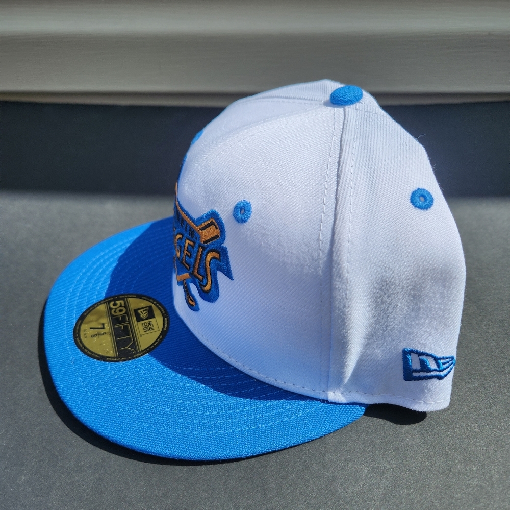 New Era LA ANGELES FITTED 7 5/8 Hat Match Air Jordan 3 wizards - Picture 3 of 5